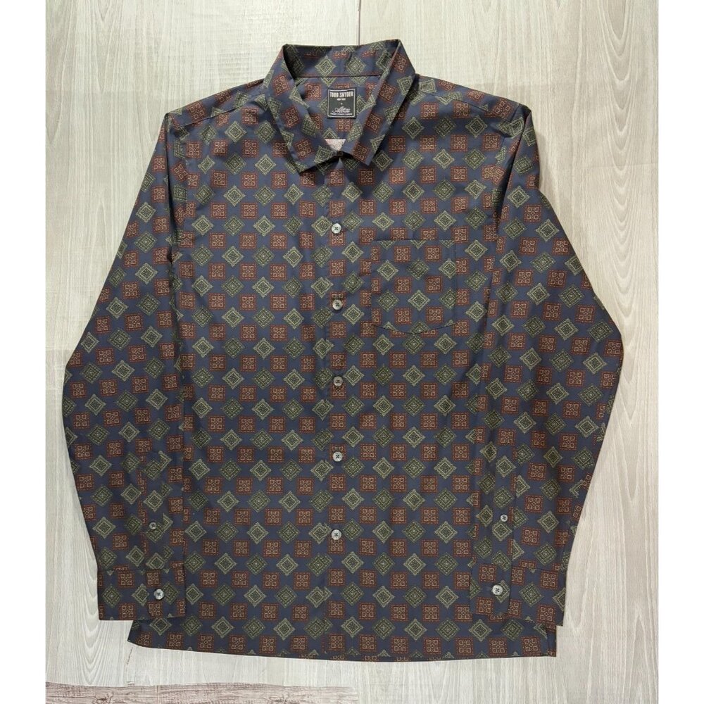 Todd Snyder x Albiate geometric pattern shirt sz M color multi NWOT $228